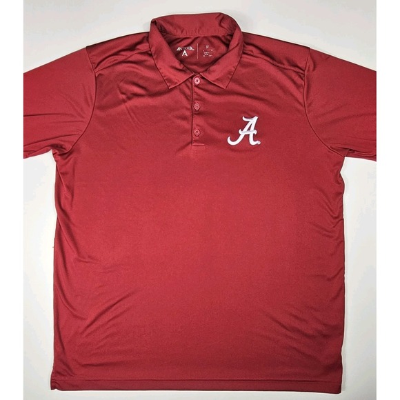 Alabama Crimson Tide Shirt Polo Mens XL Red NCAA Football Performance Antigua SS - Picture 1 of 9